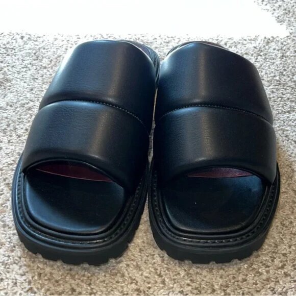 STAUD Vegan leather padded Astro Slides Women's Size 7 European Size 38 - Picture 3 of 6